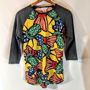 LuLaRoe Tops - LulaRoe Randy Statue Of Liberty Raglan Sleeve LuLaRoe Tops - LulaRoe Randy Statue Of Liberty Raglan Sleeve